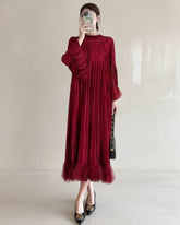 Truly Plissé Bell Sleeve Dress